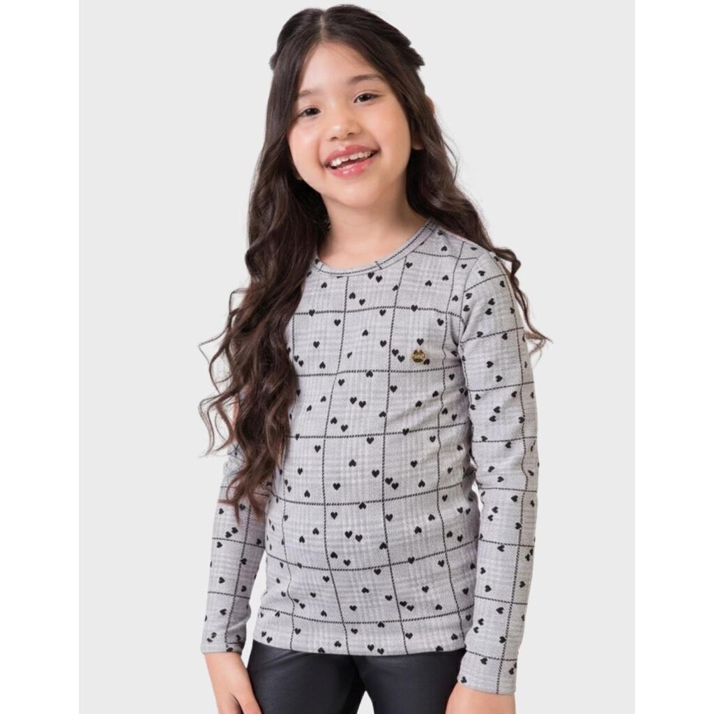 Blusa Detalhada Vermelho Elegante Frio Moda Dia a Dia Para o Inverno - Menina 4 a 14 anos