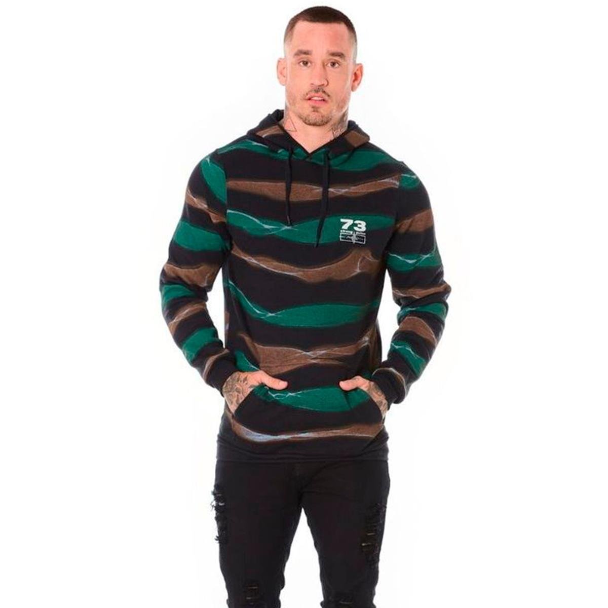 ralph lauren striped moletom com capuz