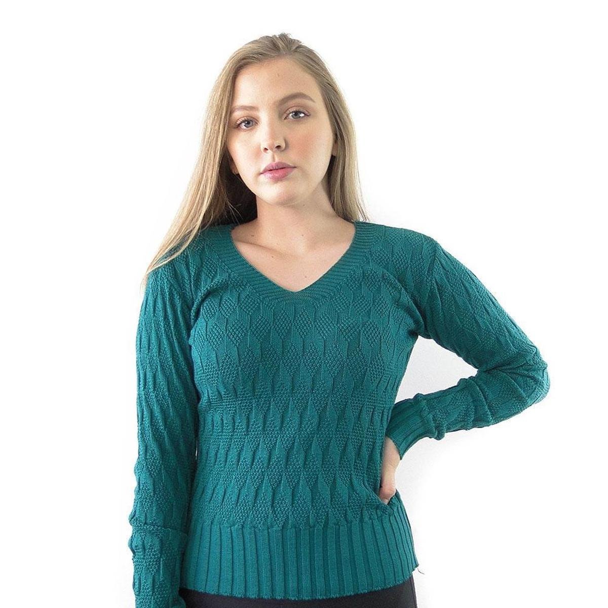 blusa de trico trançada