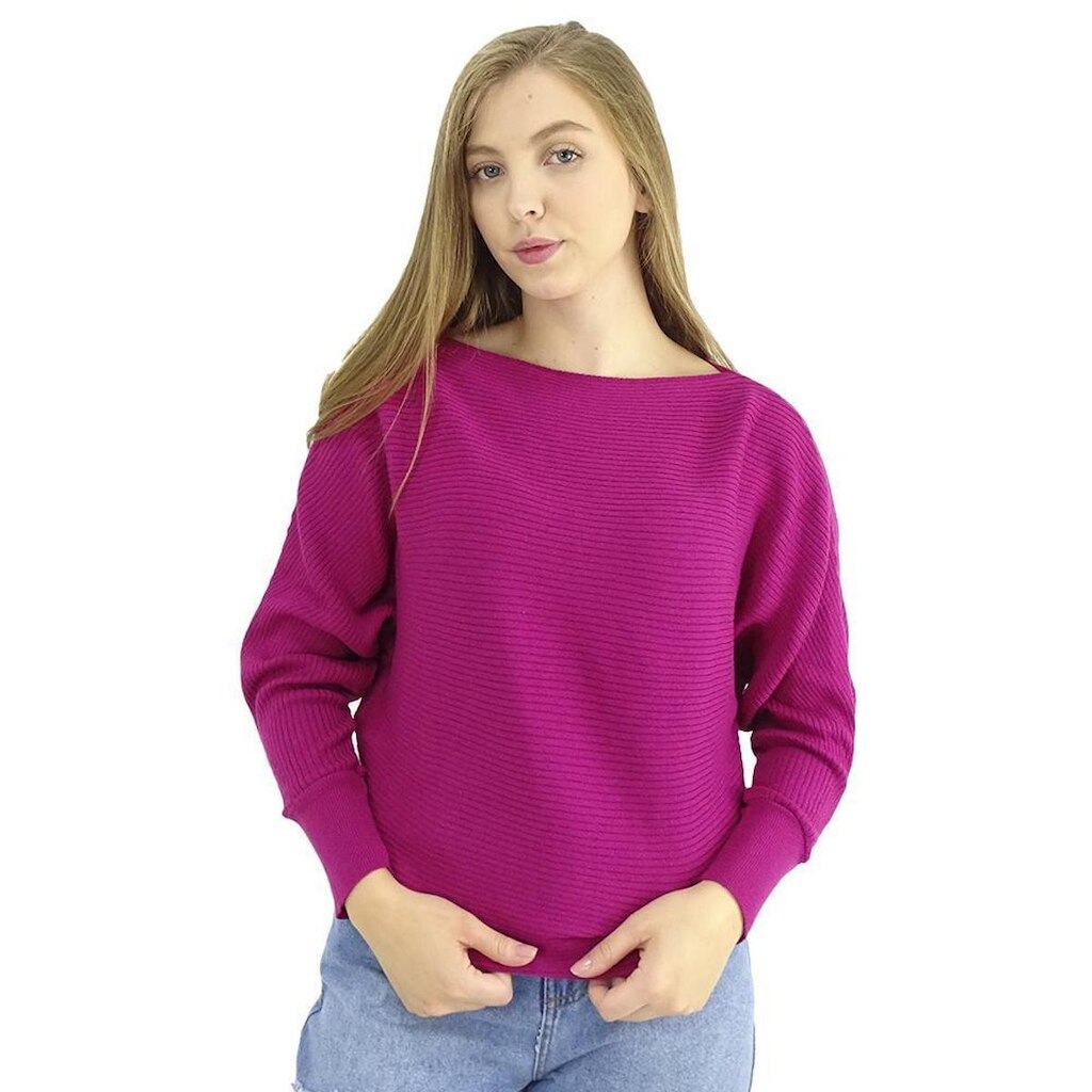 Blusa Dinha Tricot Canelada Manga Morcego - 321