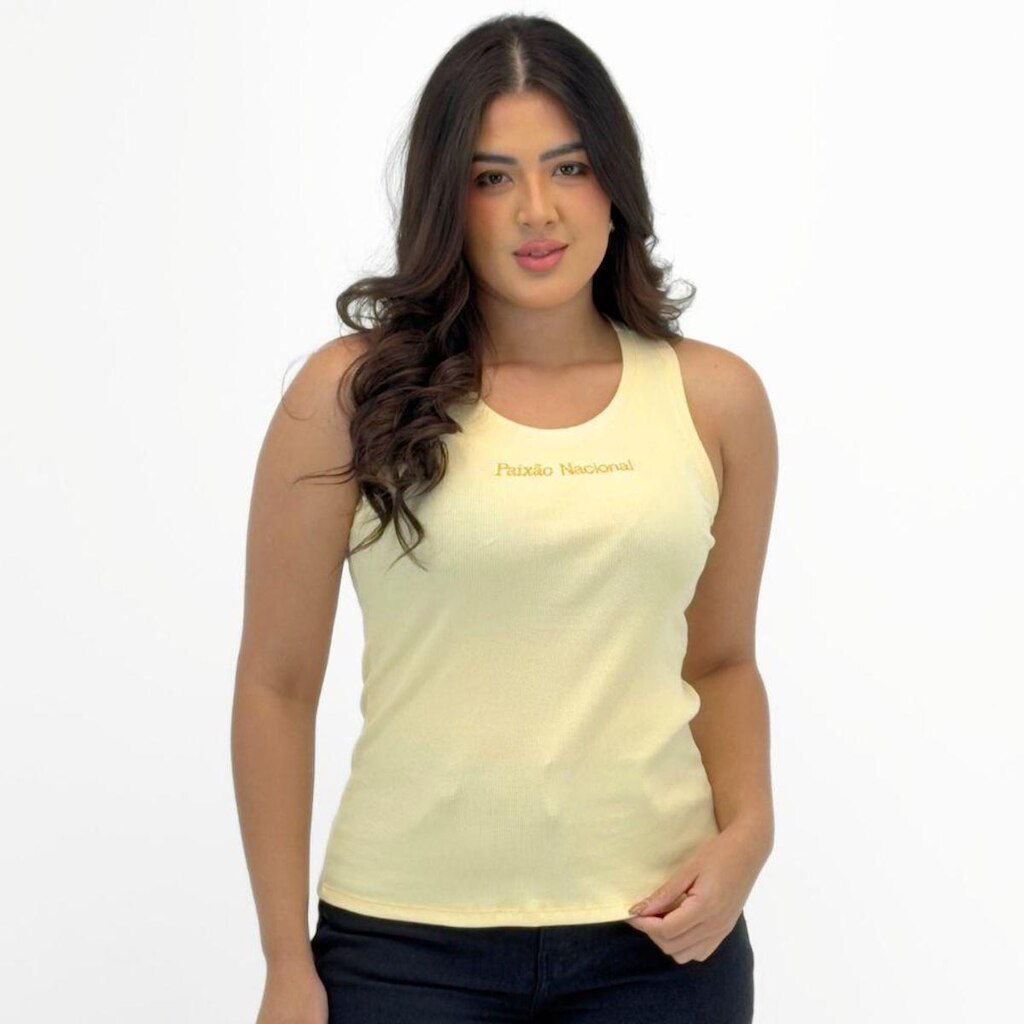 Blusa Doce Trama Regata Canelada Gola Redonda Feminina