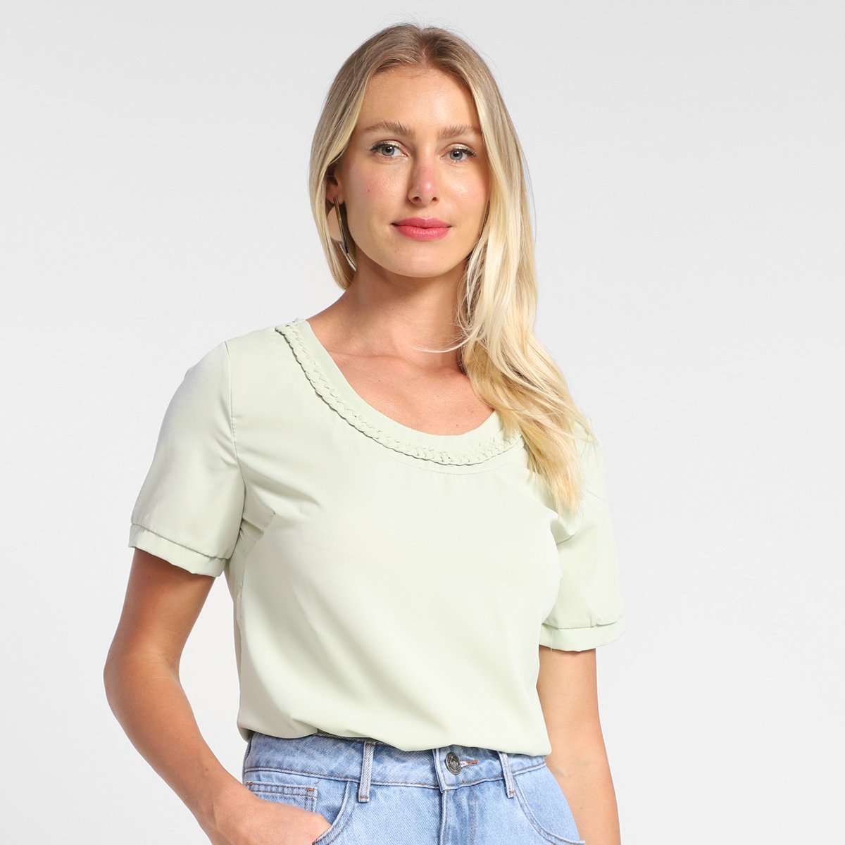 Blusa Dom Fashion Hot Feminina - Verde claro Menor preço em Blusa Dom Fashion Hot Feminina - Verde claro
