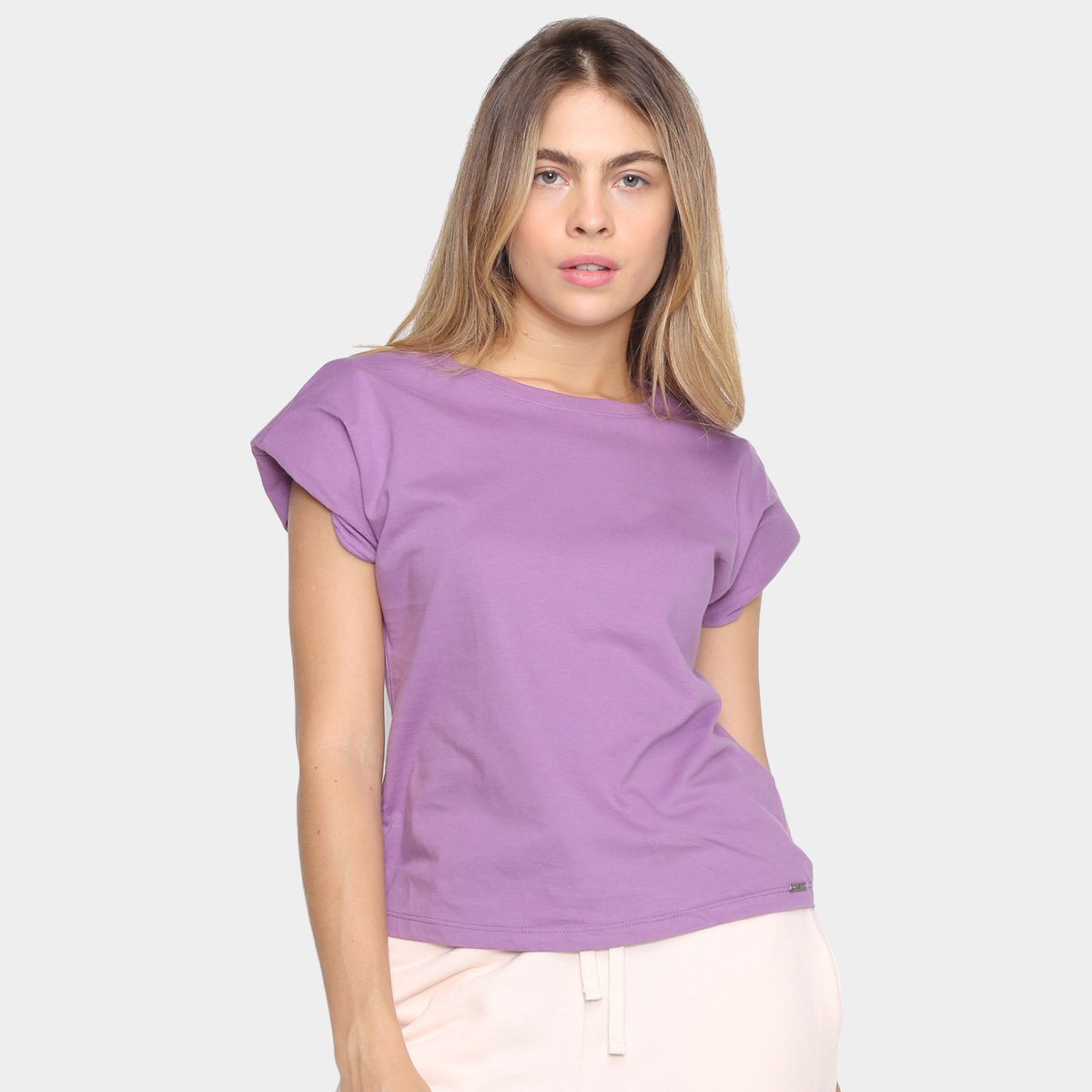 Blusa Dzarm Lisa Feminina - Roxo Menor preço em Blusa Dzarm Lisa Feminina - Roxo