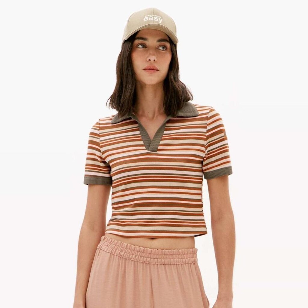 Blusa Easy Lança Perfume Gola Polo Crop Feminino