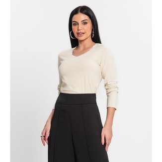 Blusa Em Cotton Básica Feminina Kohmar Bege