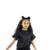 Blusa Estilo Bata com Estampa de Estrelas Preta - Preto