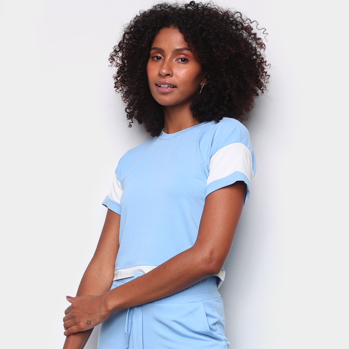 Blusa ESV Box Feminina - Azul Claro Menor preço em Blusa ESV Box Feminina - Azul Claro