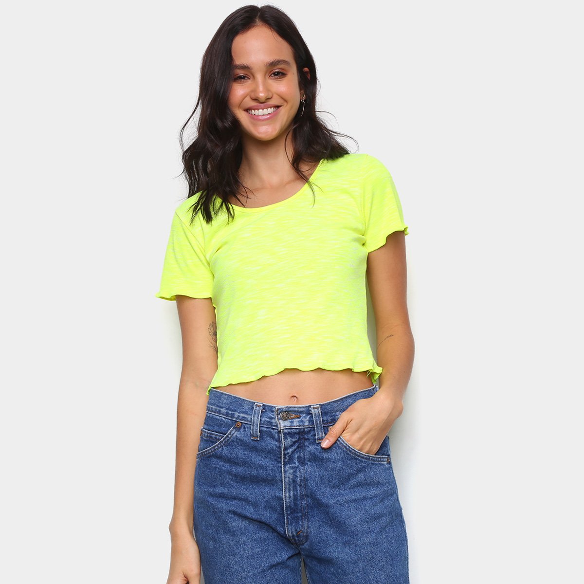 Blusa Fakini Cropped Ribana Feminina - Amarelo é ruim? Blusa Fakini Cropped Ribana Feminina - Amarelo é boa?
