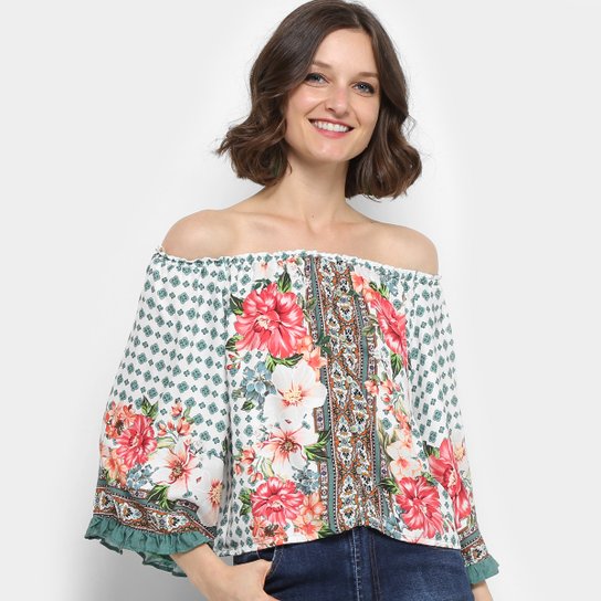 Blusa Farm Bata Tunísia Feminina - Verde