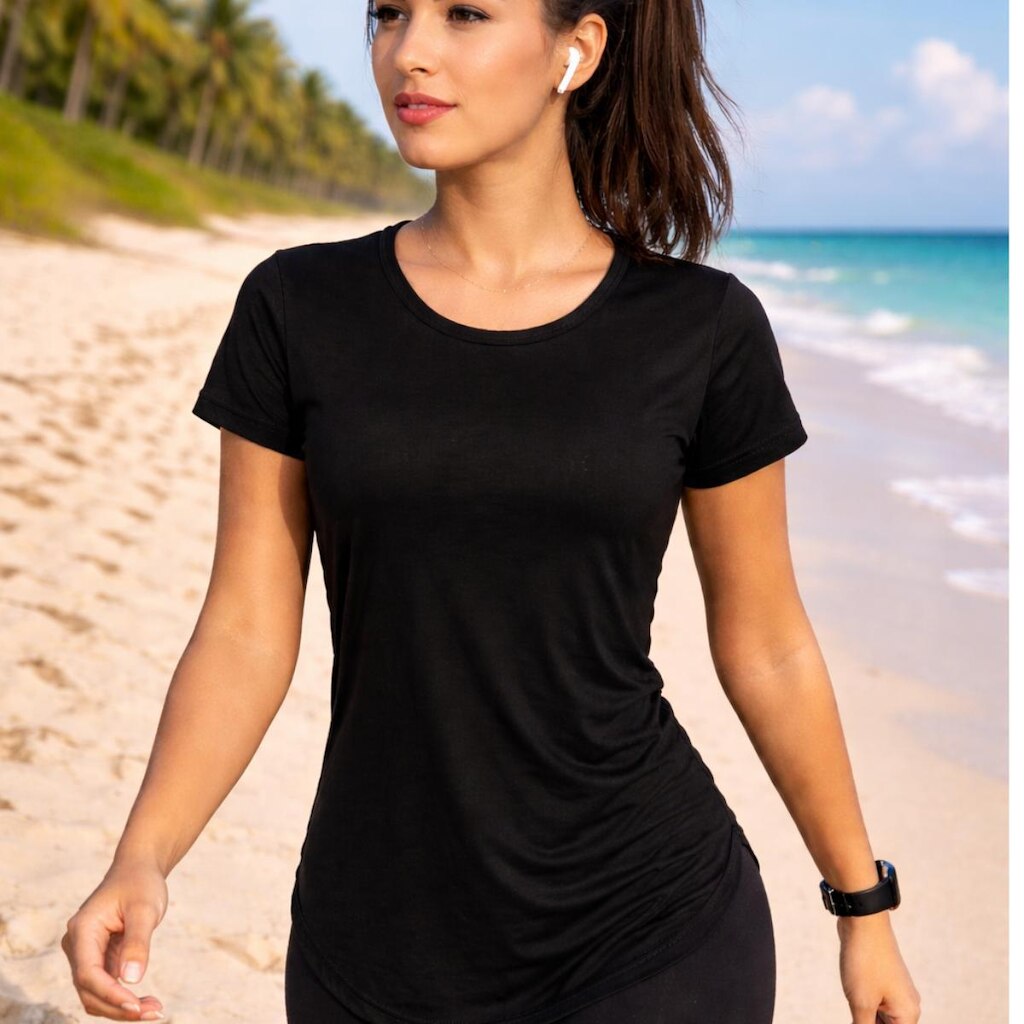 Blusa Feminina Alongada Baby Long Fitnes Academia Treino Casual Básica