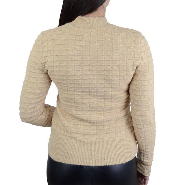 Blusa Feminina Alpelo Tricot Bege Gengibre - 10900612