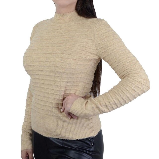 Blusa Feminina Alpelo Tricot Bege Gengibre - 10900612
