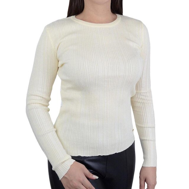Blusa Feminina Alpelo Tricot Canelado Creme - 10900585