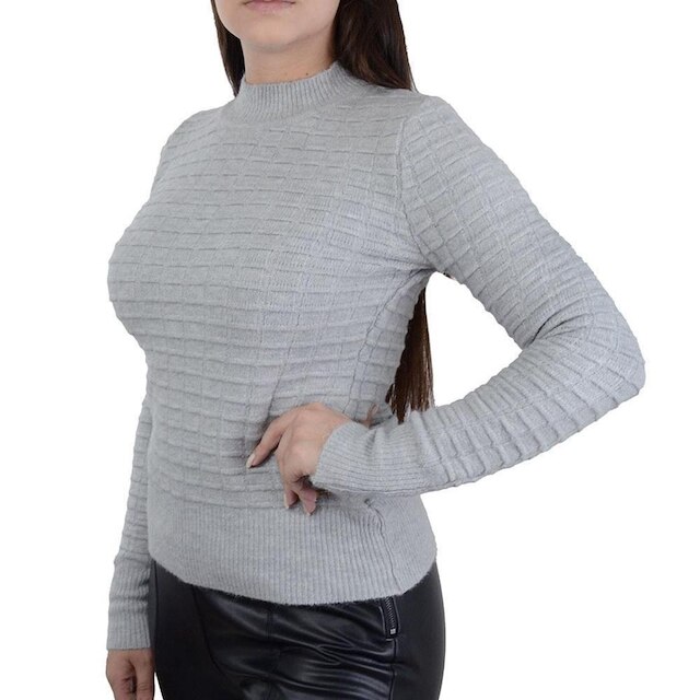 Blusa Feminina Alpelo Tricot Frost Cinza - 10900612