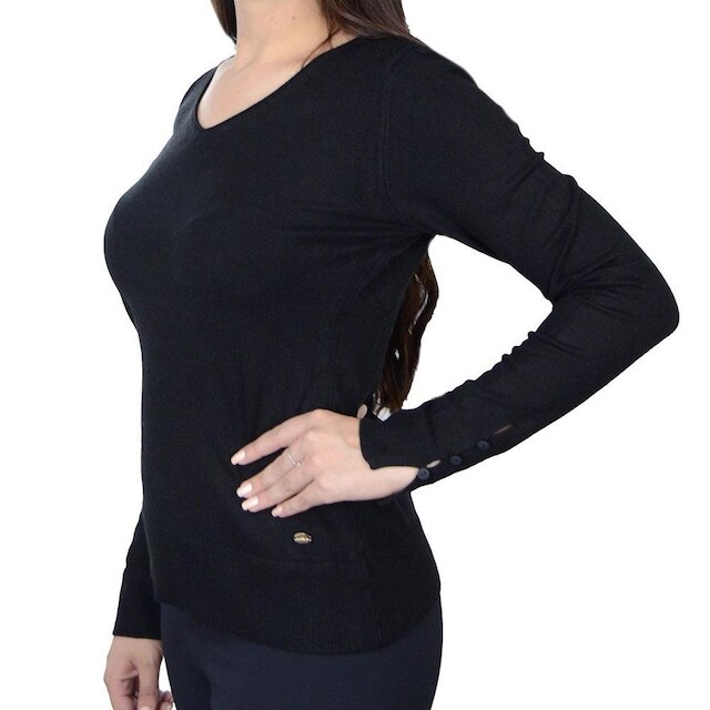 Blusa Feminina Alpelo Tricot Suéter Preta - 10900426