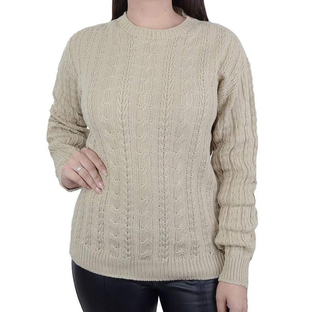 Blusa Feminina Ana Gonçalves Tricot Bege  - A5141