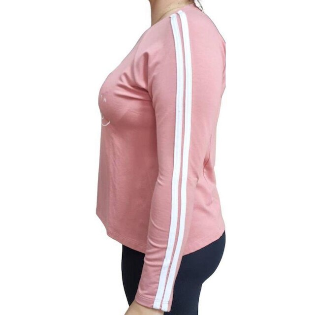 Blusa Feminina Arruaça Manga Longa Listra Branca