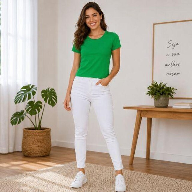 Blusa Feminina Básica Gola Careca- Habana