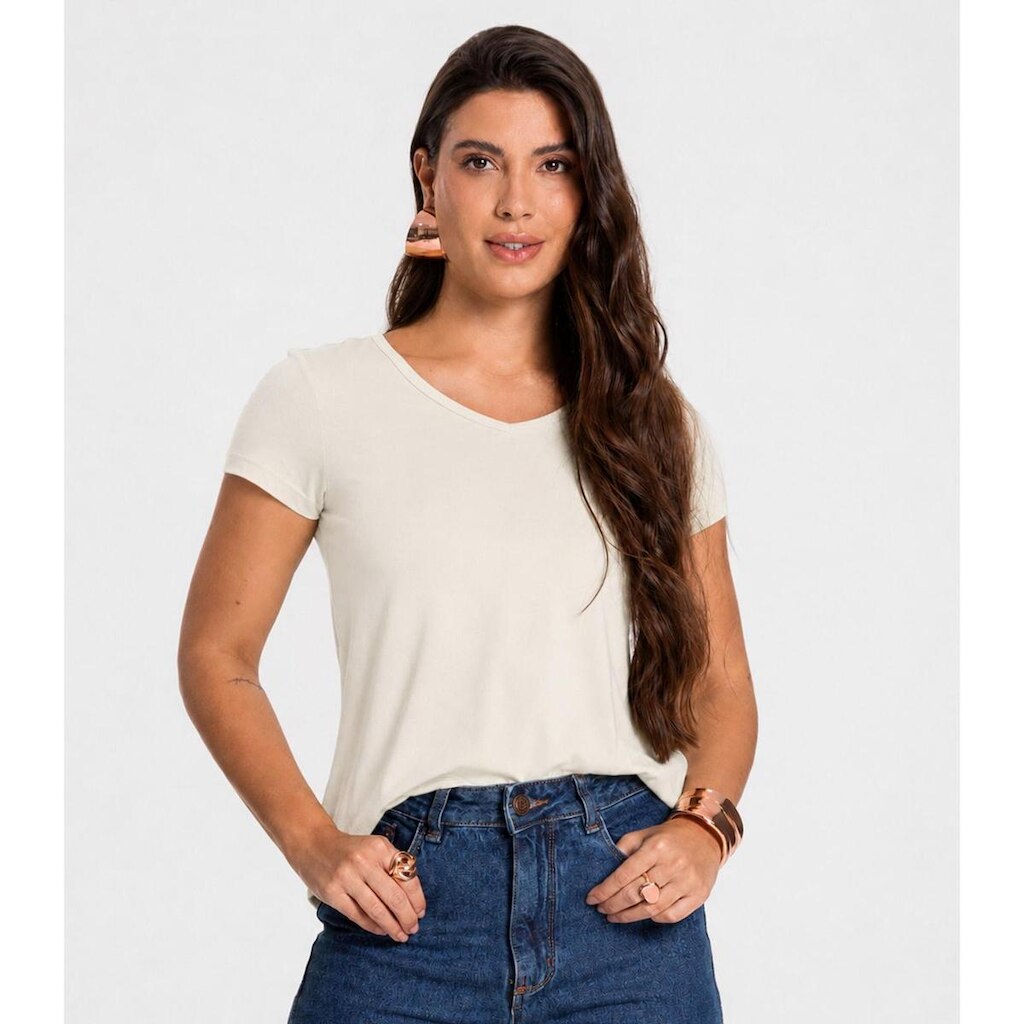 Blusa Feminina Básica Select Bege