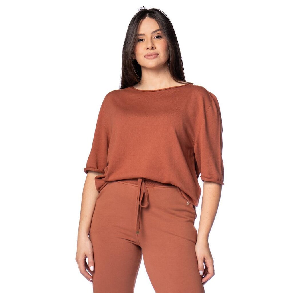 Blusa Feminina Biamar Decote Redondo Amarração Fluído