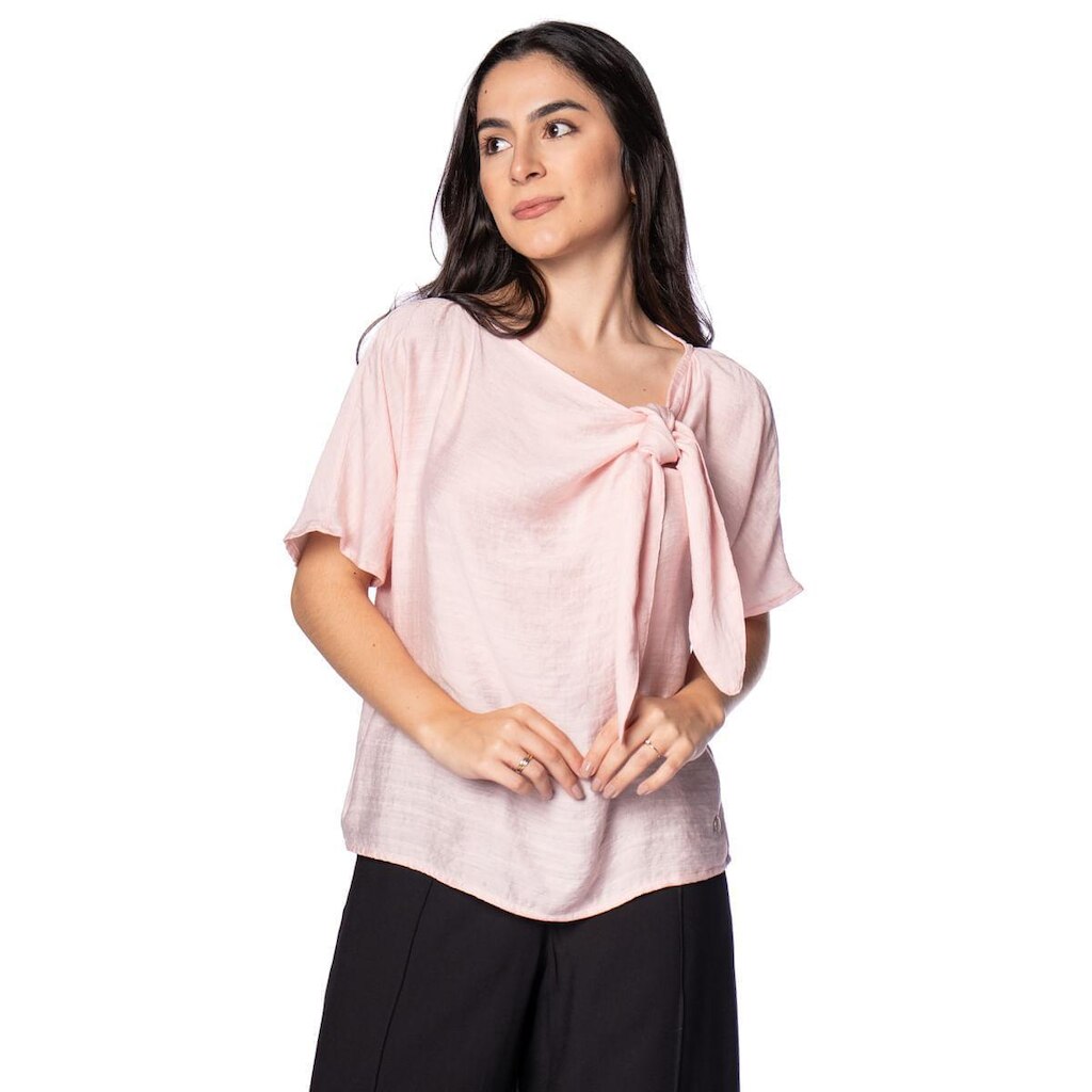 Blusa Feminina Biamar Decote Redondo Amarração Fluído