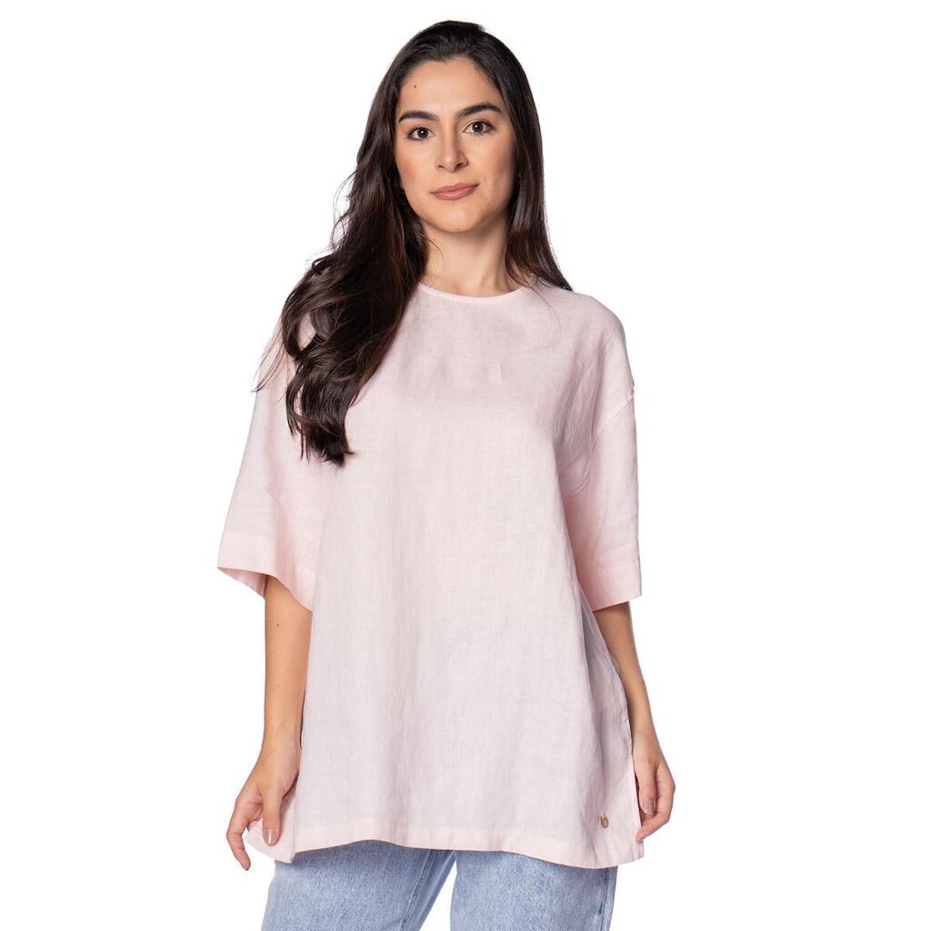 Blusa Feminina Biamar Linho Algodão Fendas