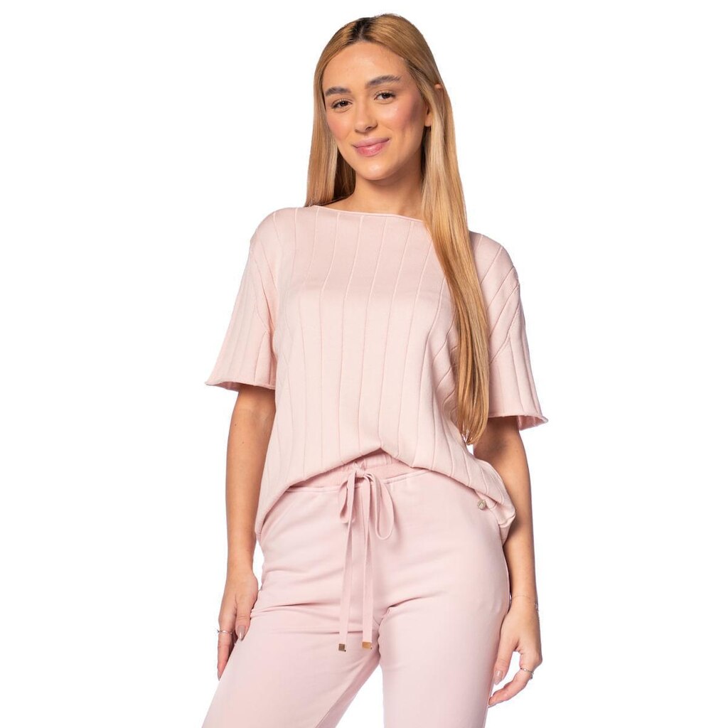 Blusa Feminina Biamar Malha Canelada Algodão Marrom