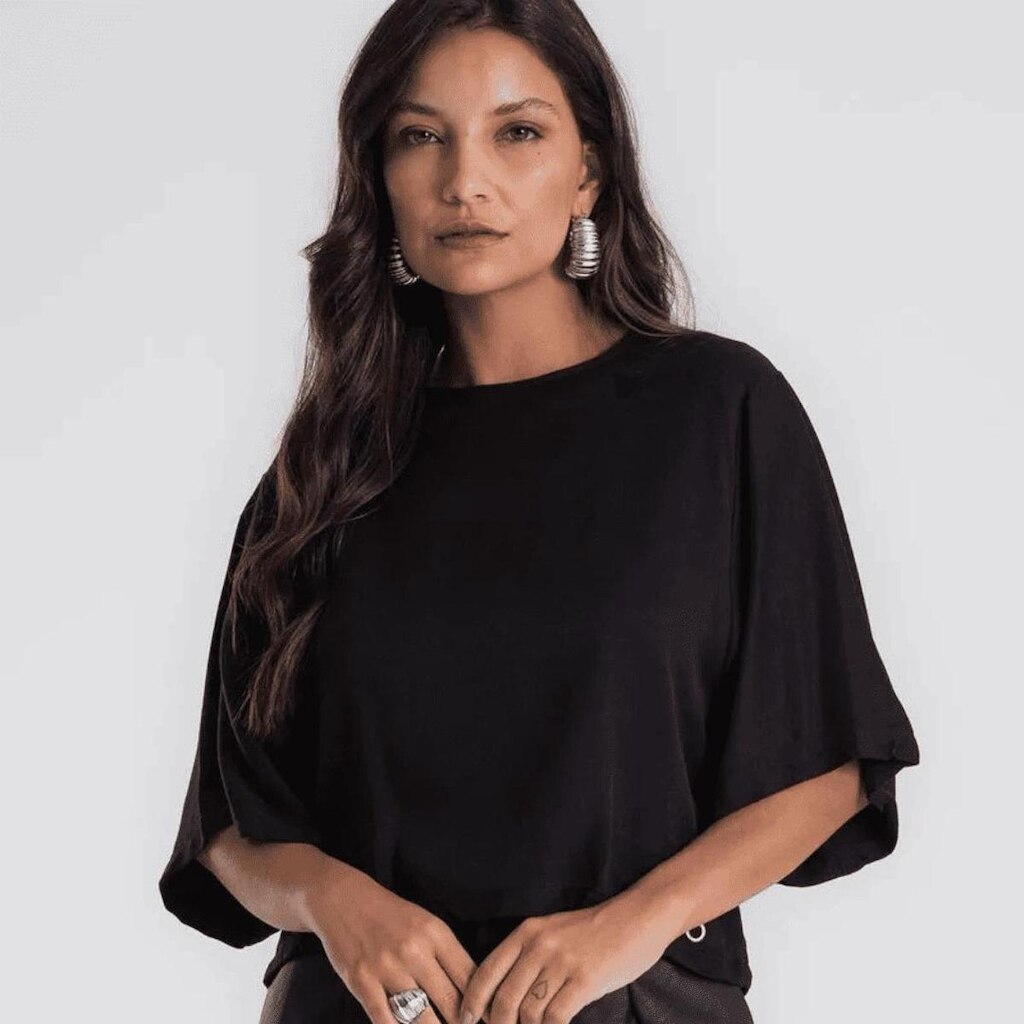 Blusa Feminina Box Manga Ampla Viscose Endless