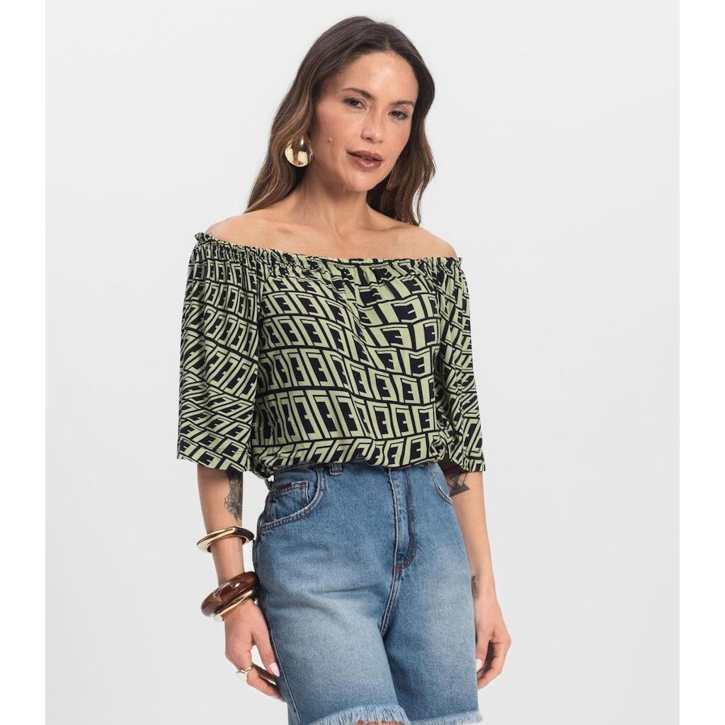 Blusa Feminina Ciganinha Infinita Cor Verde