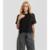 Blusa Feminina Cotton Leve e Manga de Renda Dianna Preto - Preto