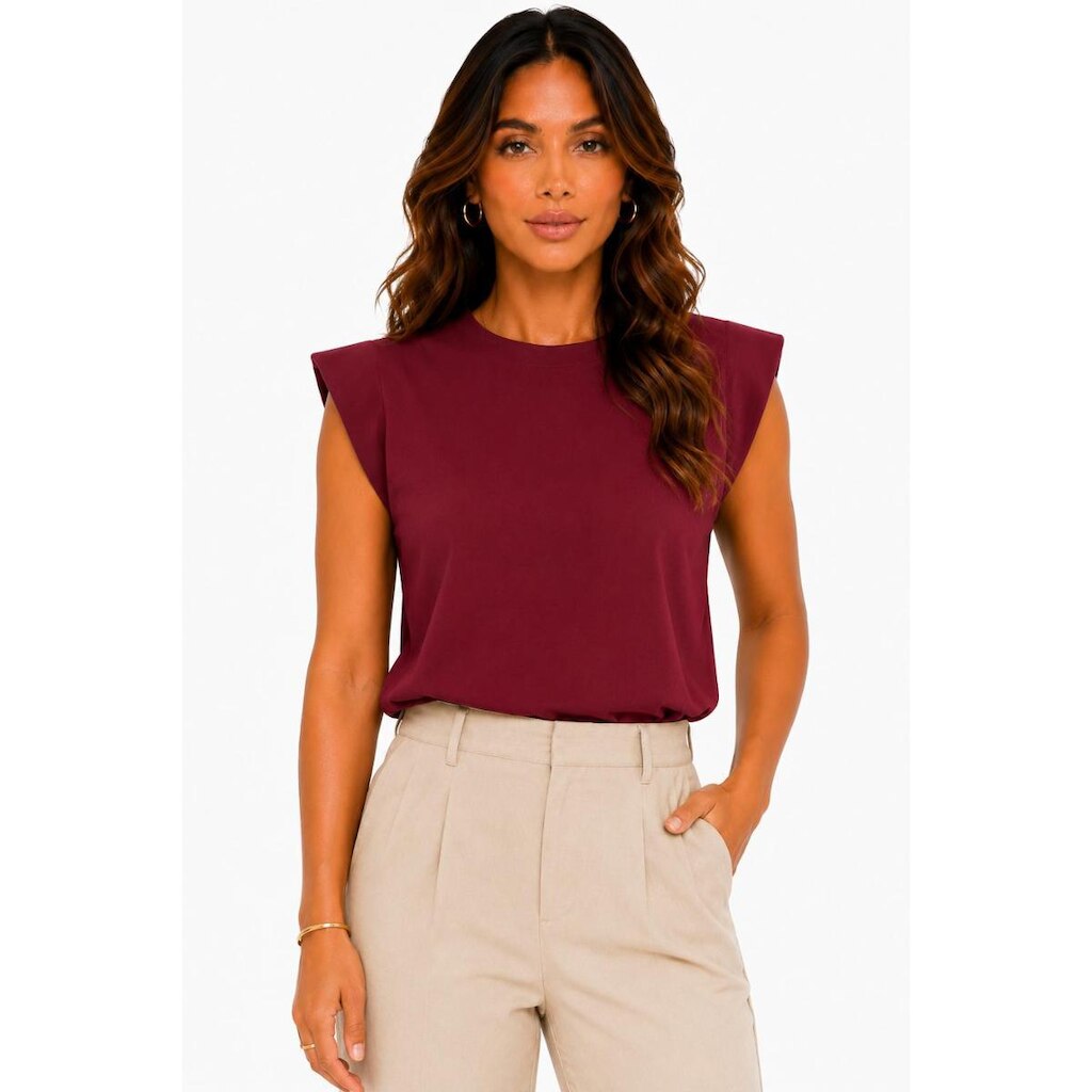 Blusa Feminina D Bell Outlet Fashion Elegante Marsala