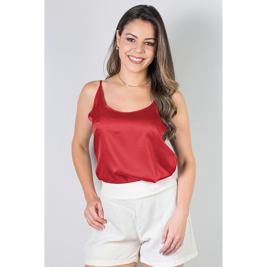 Blusa feminina de alcinha cetim 71103