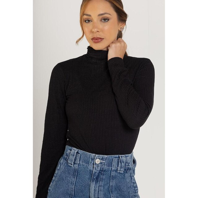Blusa Feminina em Ribana Canelada Just Basic
