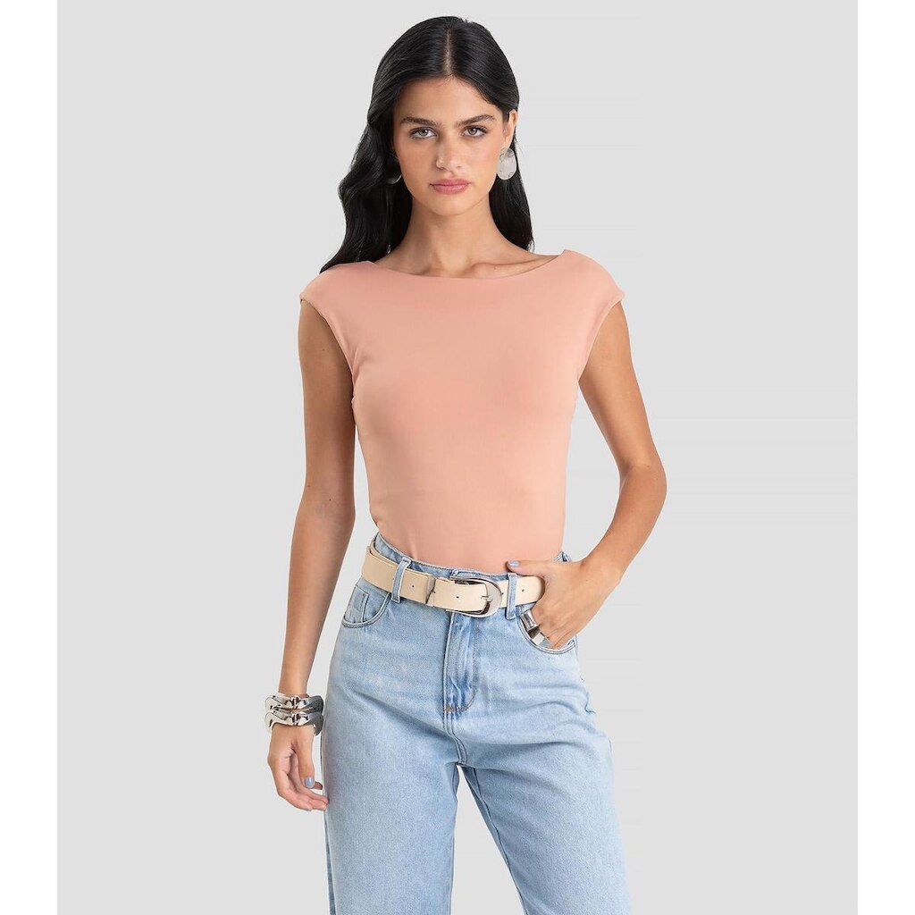 Blusa Feminina Em Tecido Poliamida Dianna Marrom