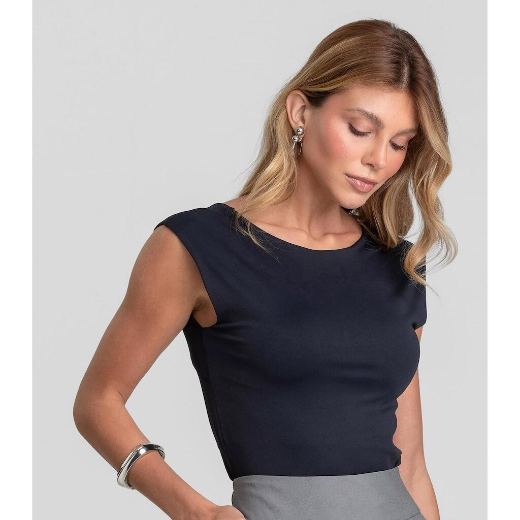 Blusa Feminina Em Tecido Poliamida Dianna Preto