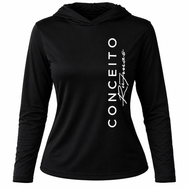 Blusa Feminina Esportiva Fitness com Capuz Proteção UV Manga Longa Tecido Premium Secagem Rápida