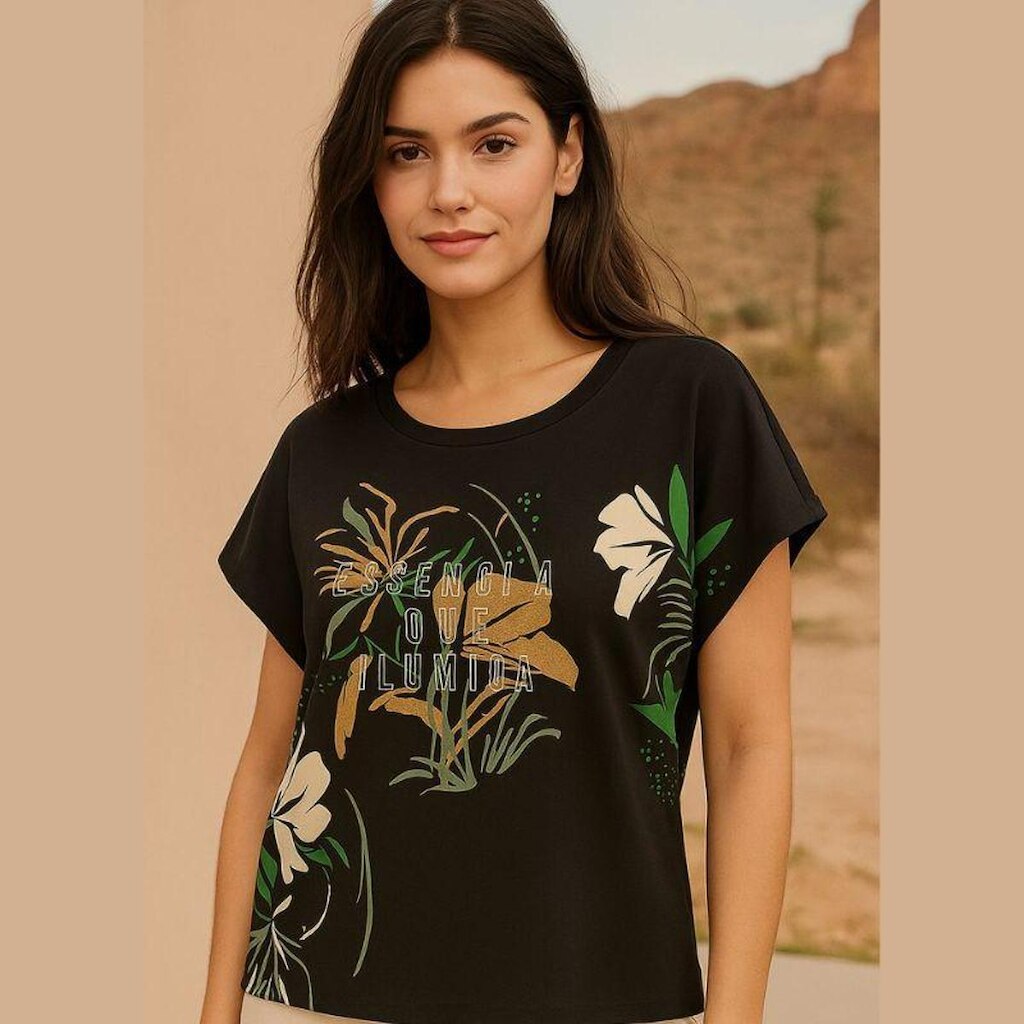 Blusa Feminina “Essência que Ilumina” em Viscose Crepe Cereja Rosa