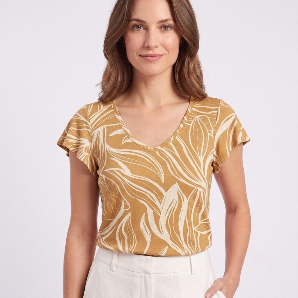 Blusa Feminina Estampada Com Decote V Lecimar