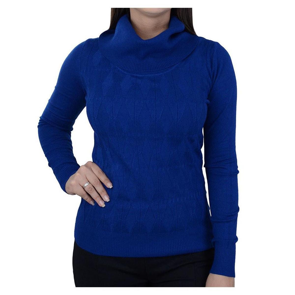 Blusa Feminina Facinelli By Mooncity Tricot Azul Céu - 65109 Menor preço em Blusa Feminina Facinelli By Mooncity Tricot Azul Céu - 65109