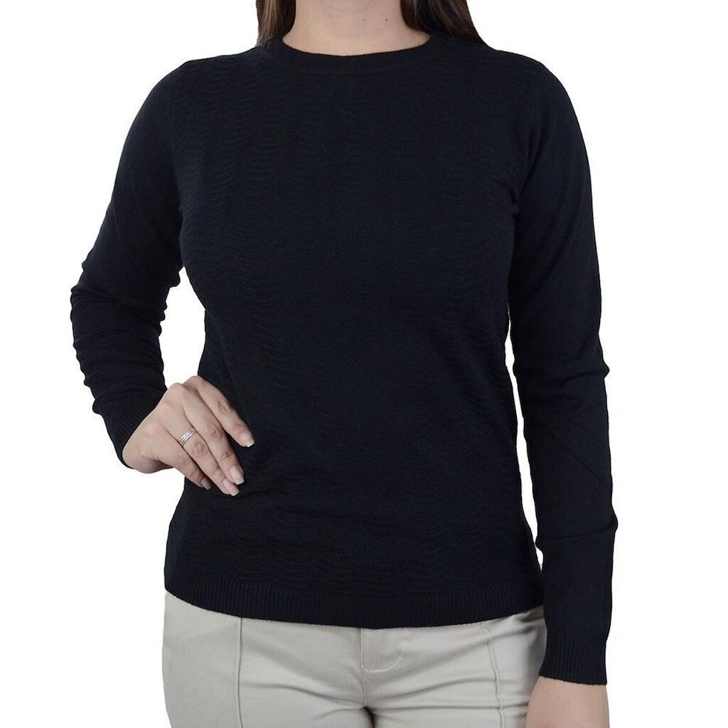 Blusa Feminina Facinelli By Mooncity Tricot Preta - 651119