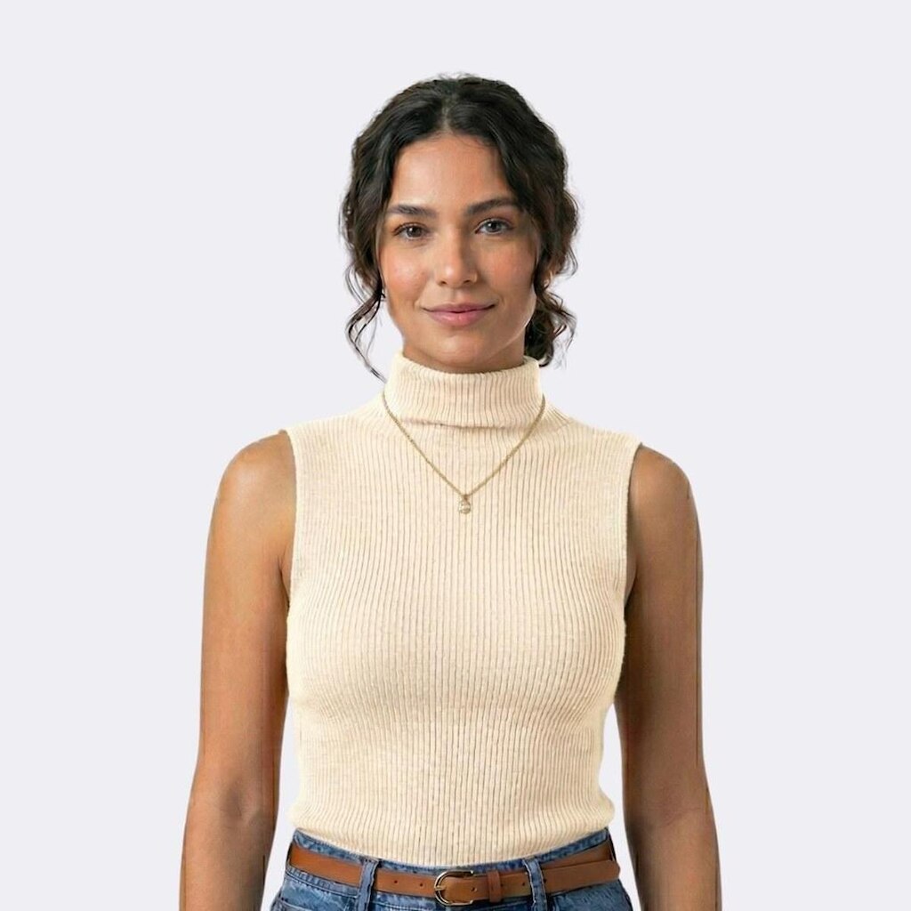 Blusa Feminina Garrafinha em Tricot Canelado