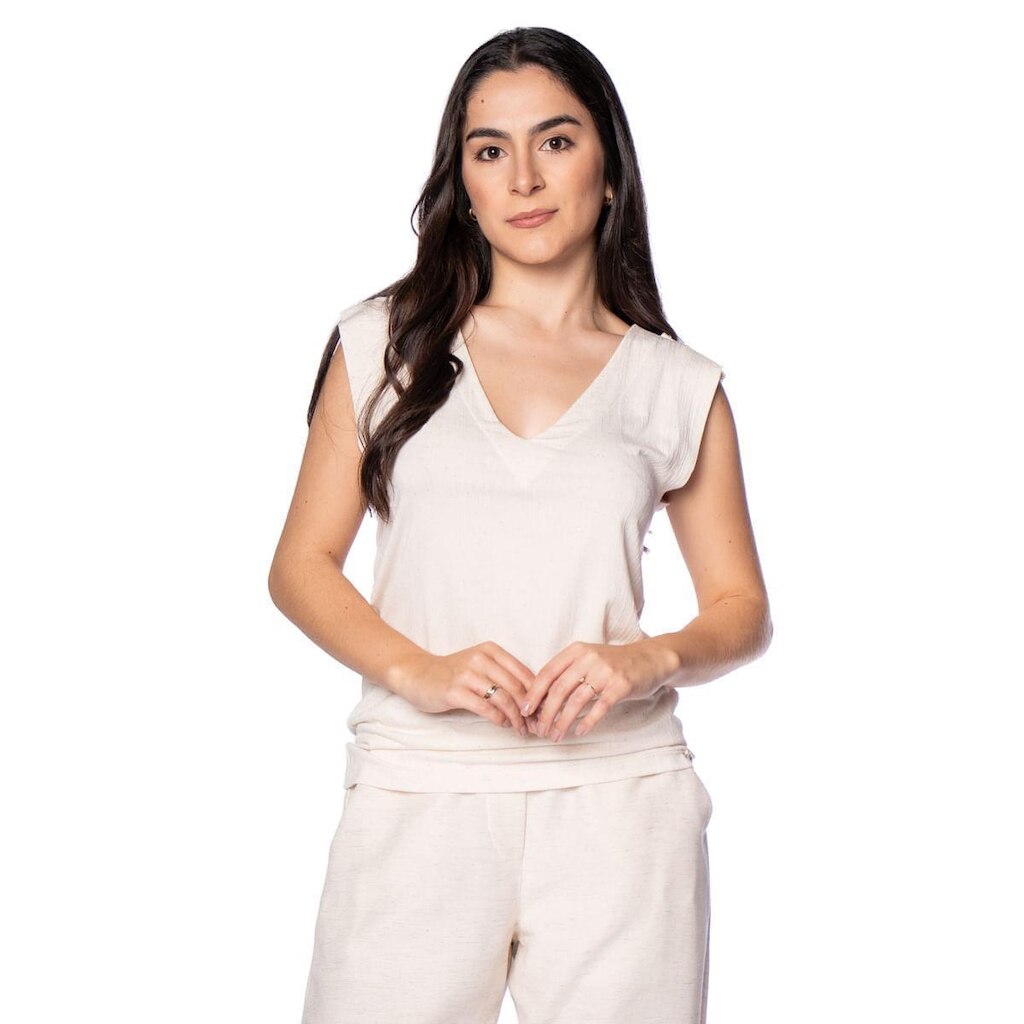 Blusa Feminina Giraffe Regata Botões Casual