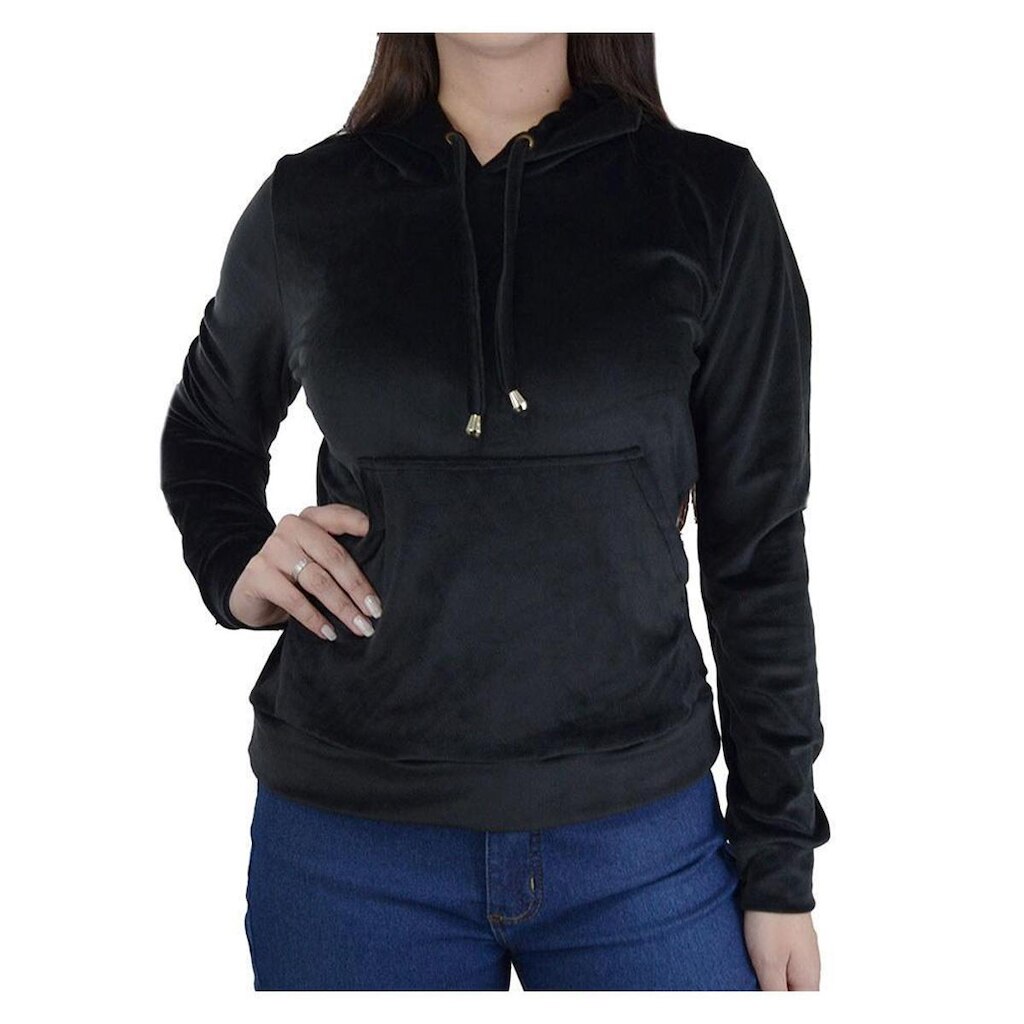 Blusa Feminina Giraffe Suede Preta - 32572