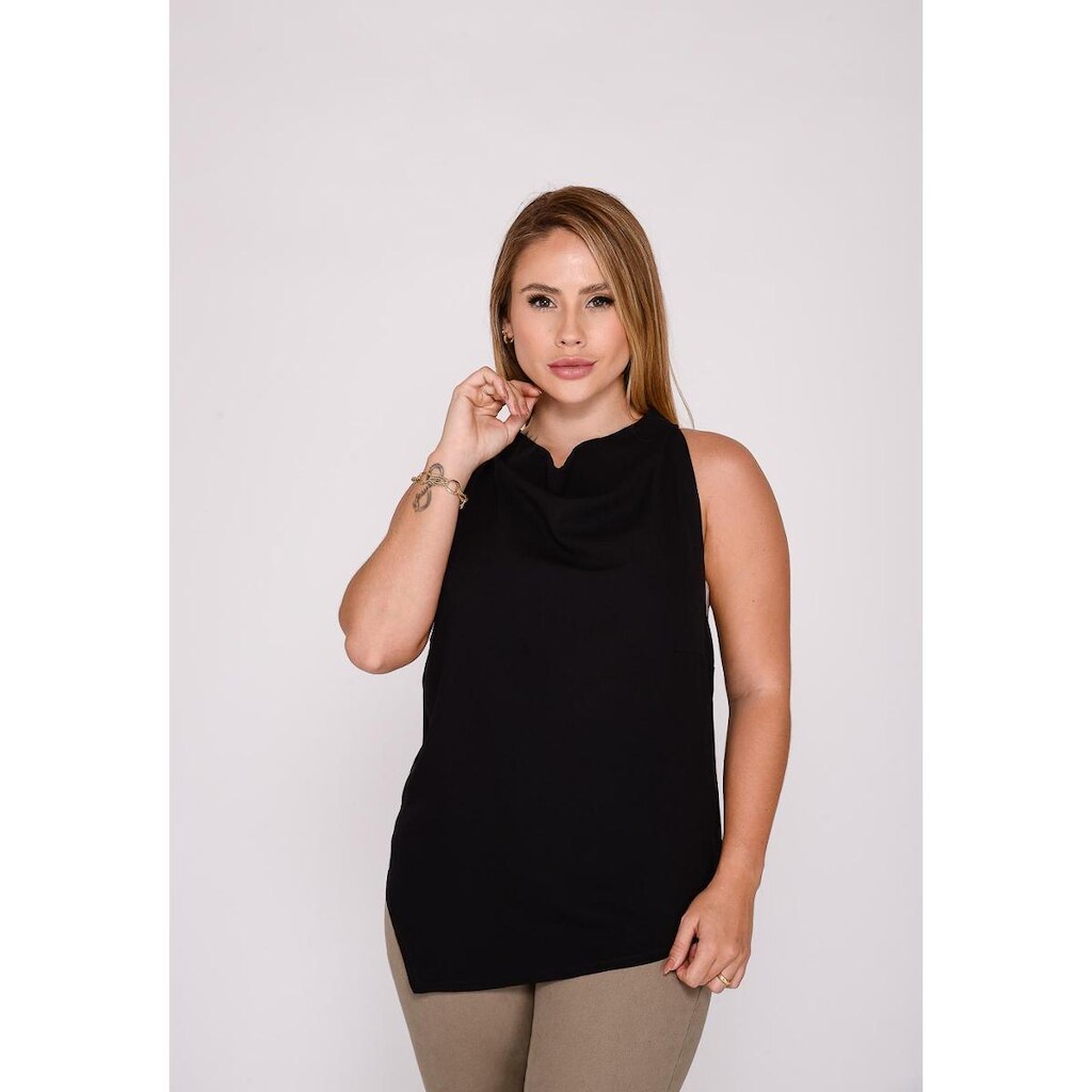 Blusa Feminina Gola Boba 7954 Preto