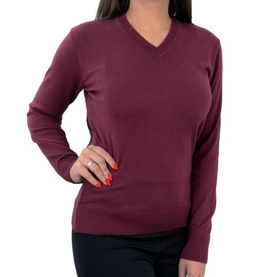Blusa Feminina Iaraline Suéter Tricot Gola V - 1850C