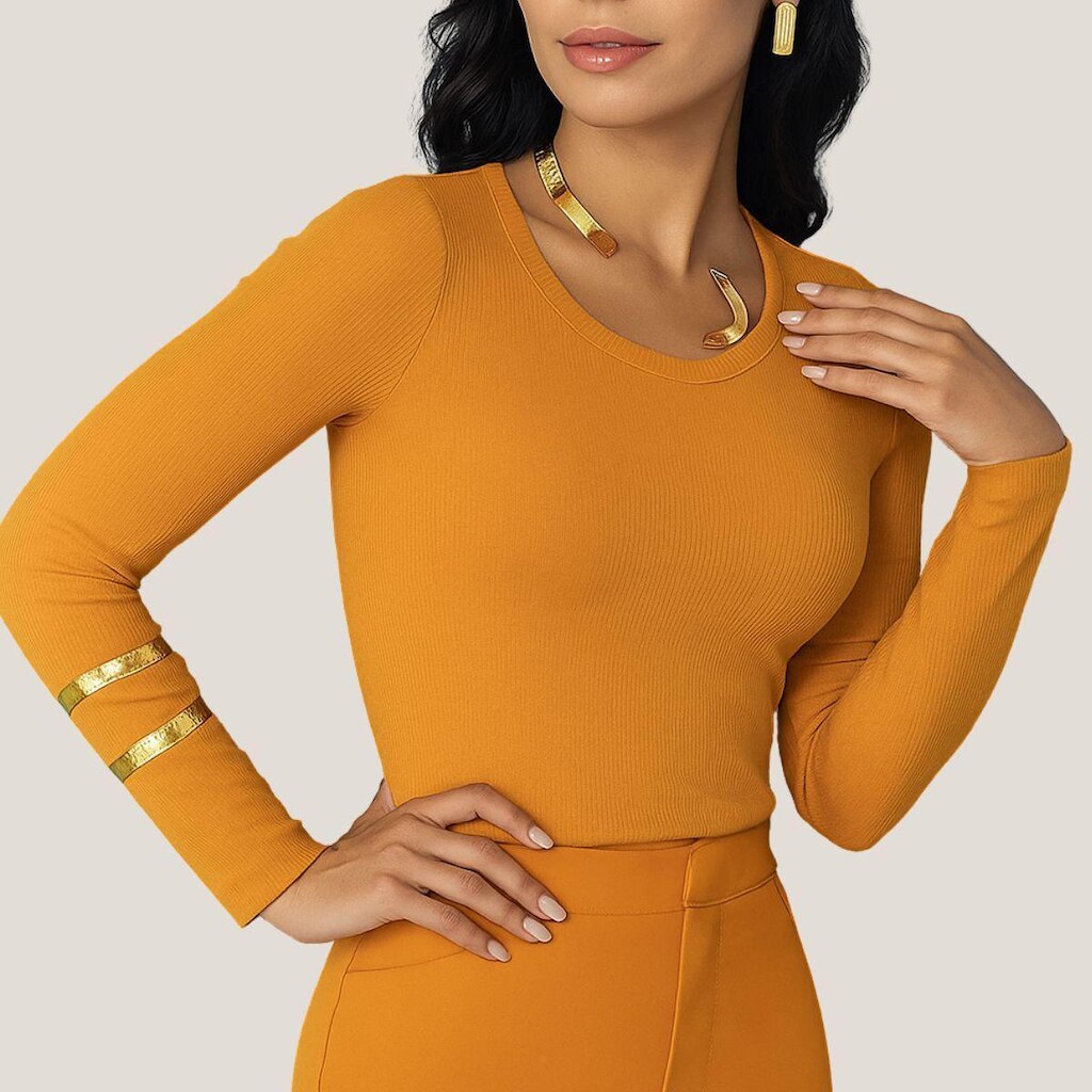 Blusa Feminina Justa em Canelado - Cativa Gris