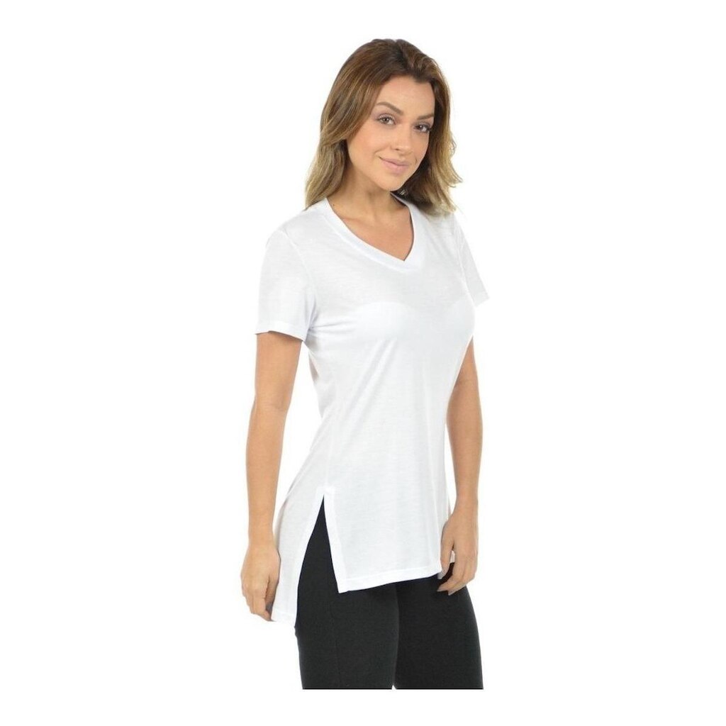 Blusa Feminina Longa Mullet Gola V Longline Tj