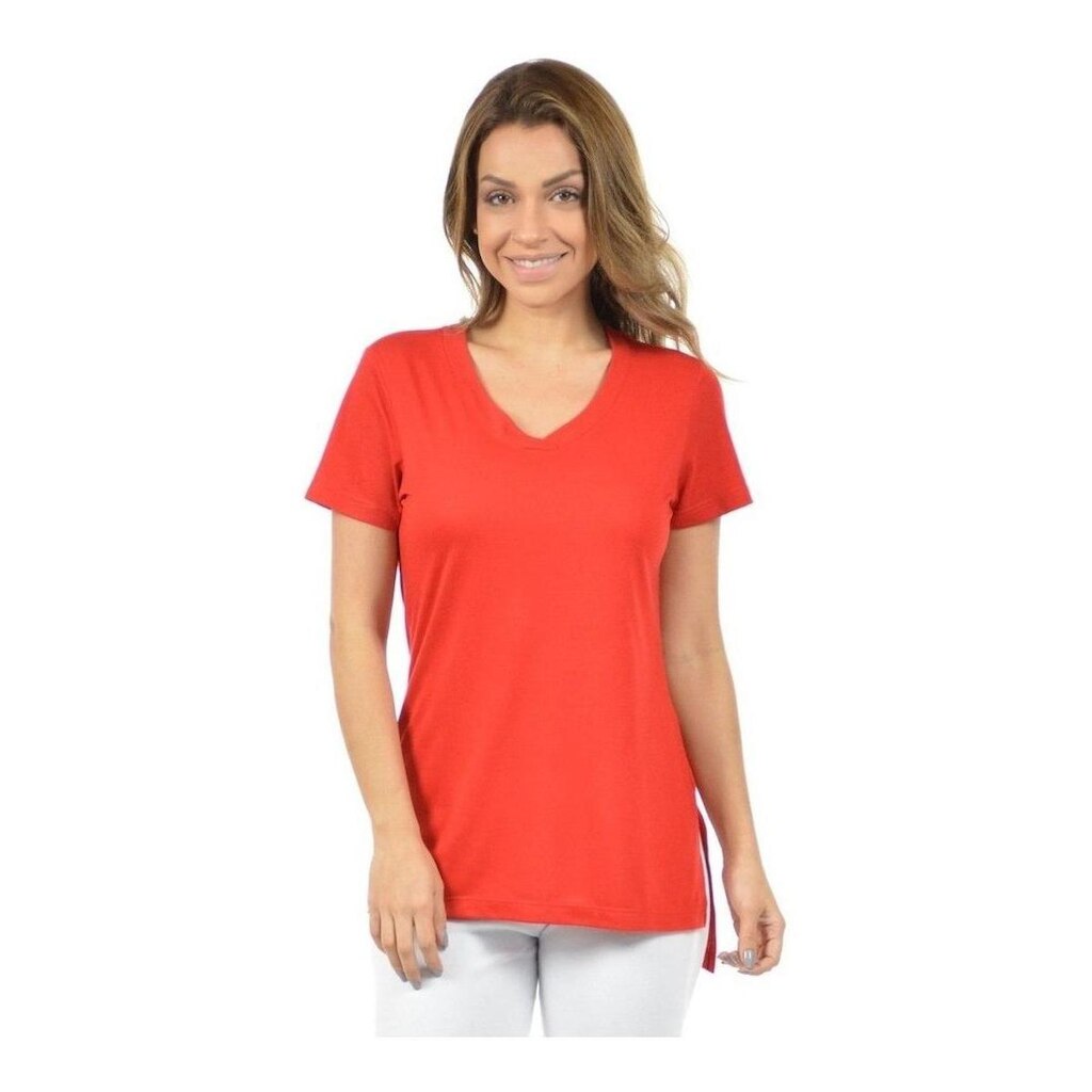 Blusa Feminina Longa Mullet Gola V Longline Tj