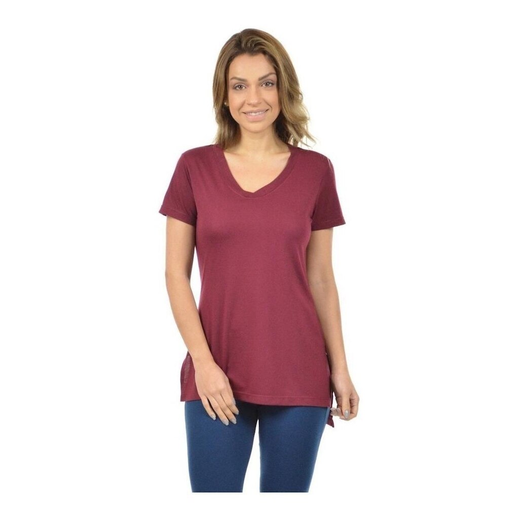 Blusa Feminina Longa Mullet Gola V Longline Tj