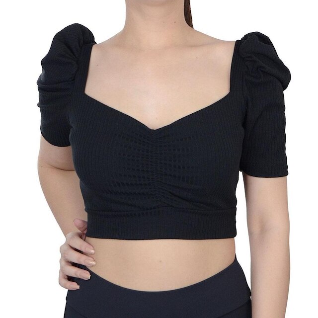 Blusa Feminina LZT Cropped Ribana Preto - 8054